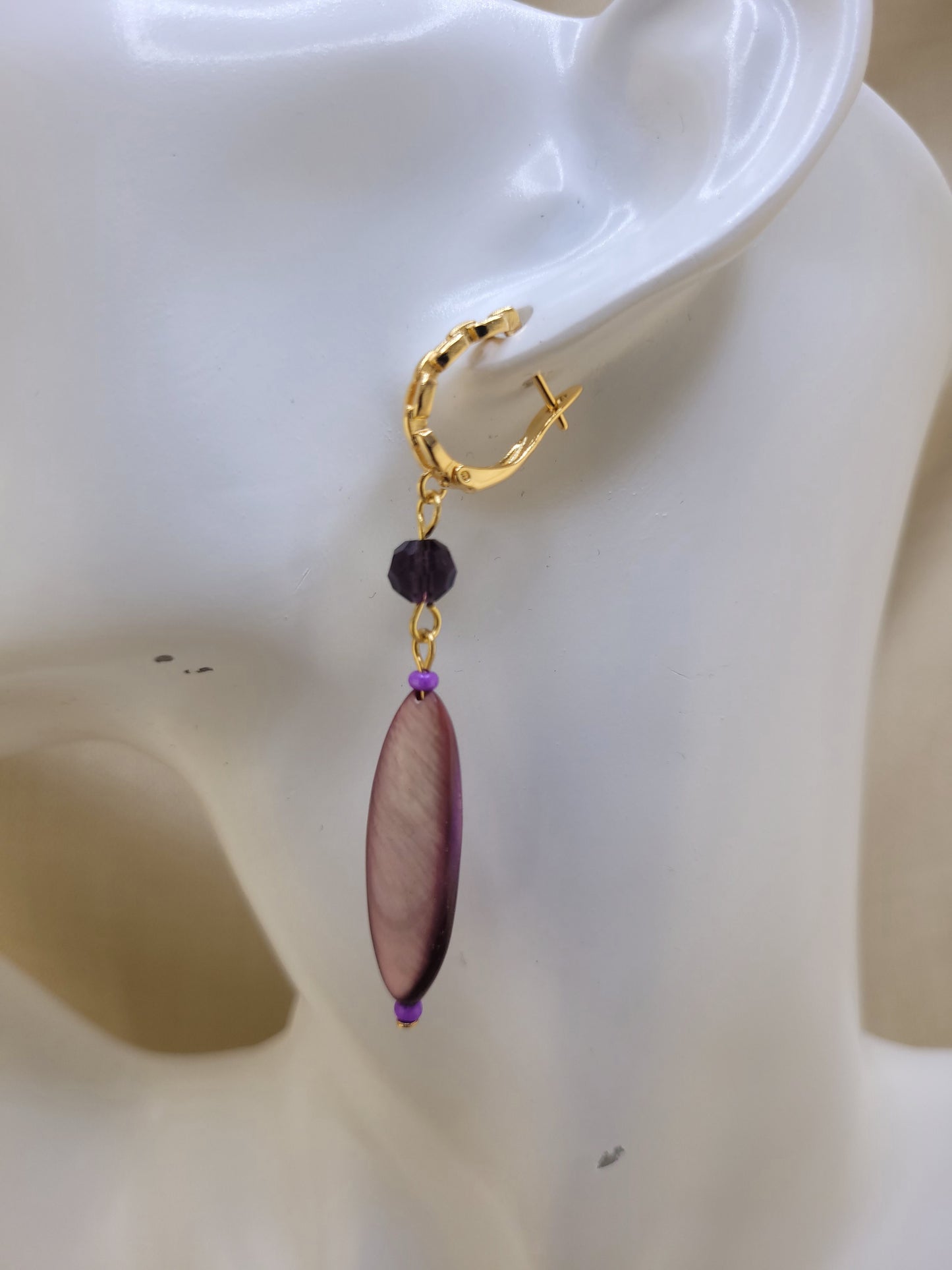 Boucles d'oreilles pendantes en perles de coquillage Imperatriz