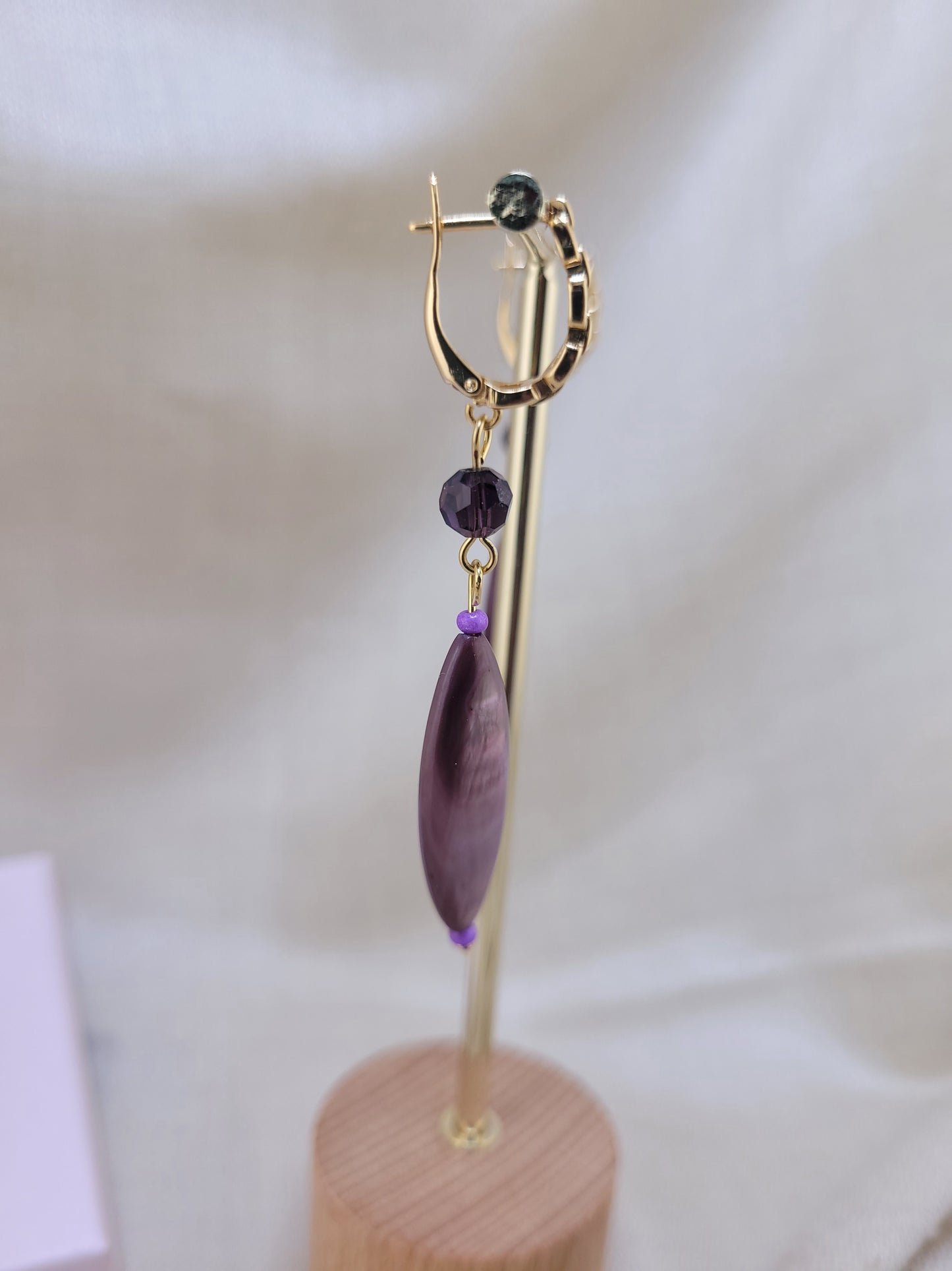 Boucles d'oreilles pendantes en perles de coquillage Imperatriz