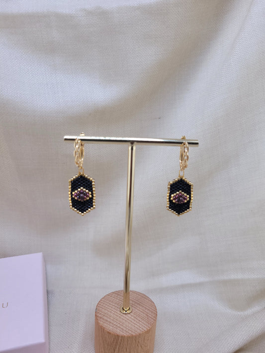 Boucles d'oreilles médaillon en Miyuki Recife