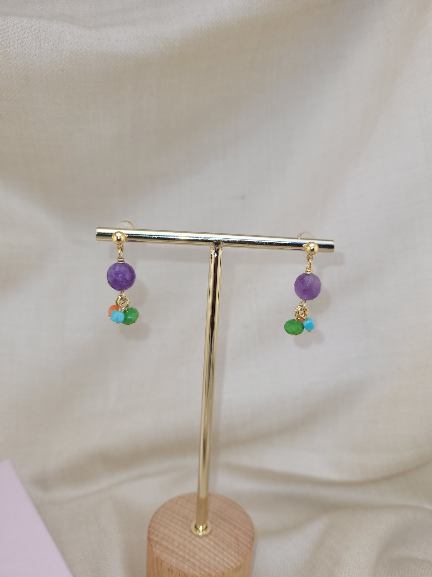 Clous d'oreilles en Améthyste naturelle Rio