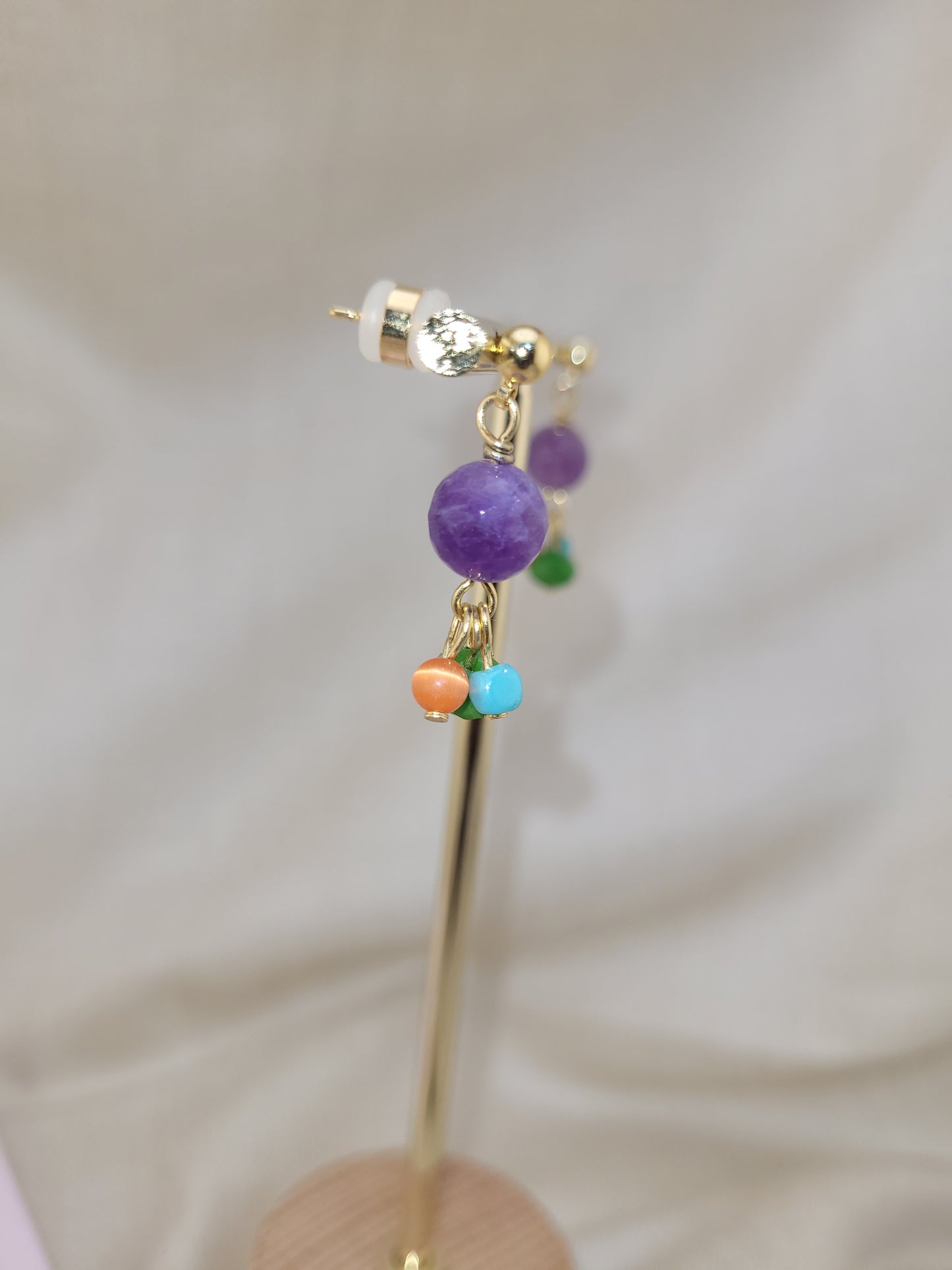 Clous d'oreilles en Améthyste naturelle Rio