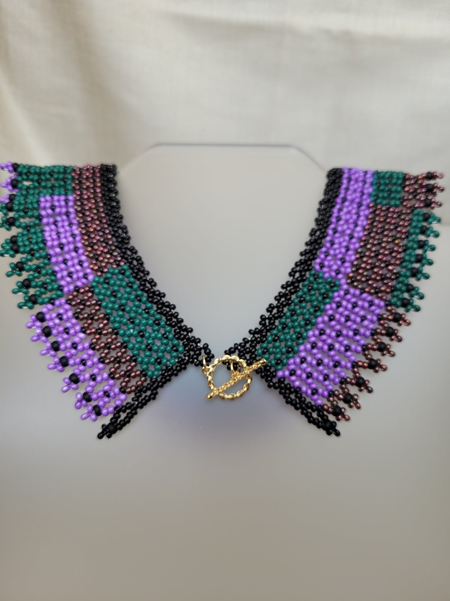 Collier modern massaï Violet et vert Bangalore