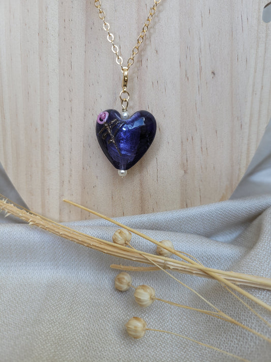 Pendentif Coeur Violet Kisumu