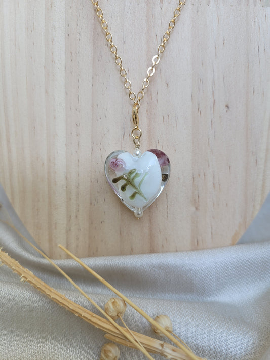 Pendentif Coeur Blanc Kisumu