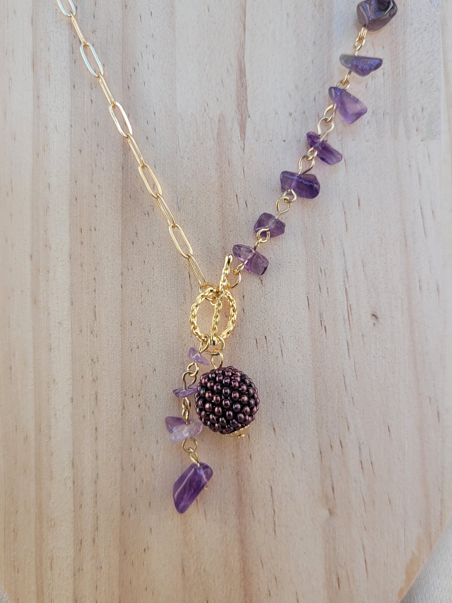 Collier asymétrique en Améthyste Galata
