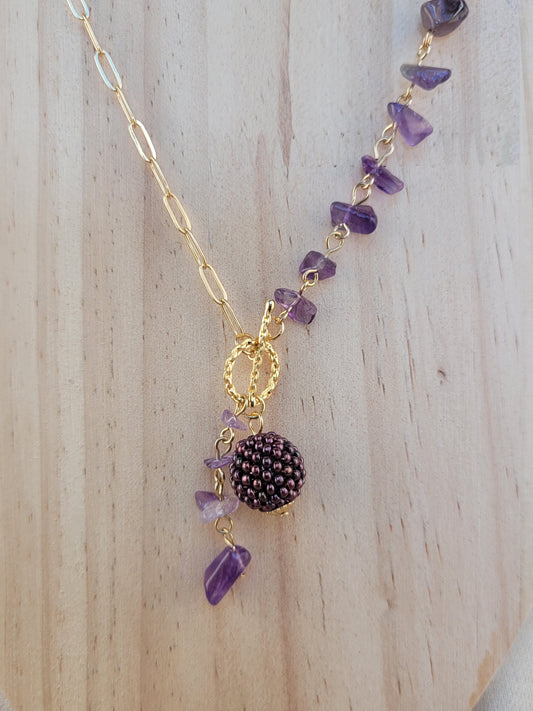 Collier asymétrique en Améthyste Galata