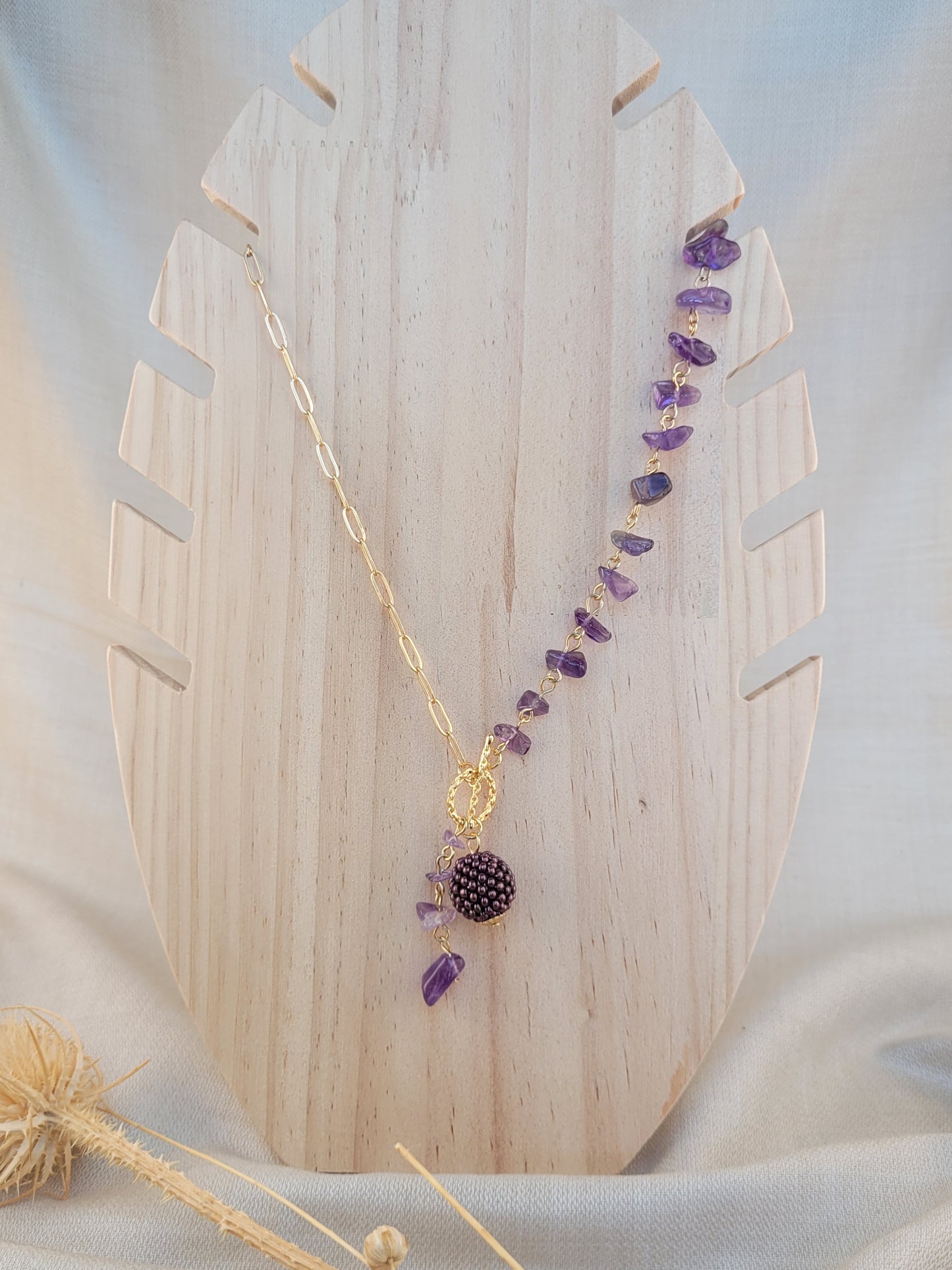 Collier asymétrique en Améthyste Galata