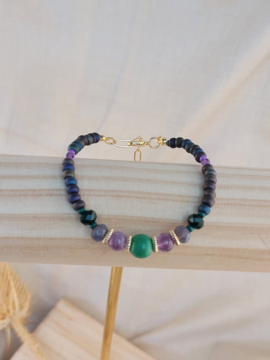 Bracelet en perles de rocailles et Améthyste Violet Hyderabad