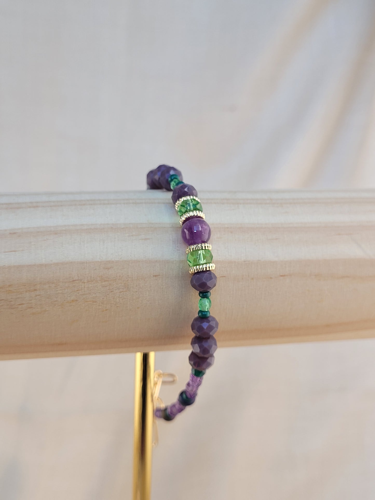 Bracelet en perles améthyste violet Tanjavur