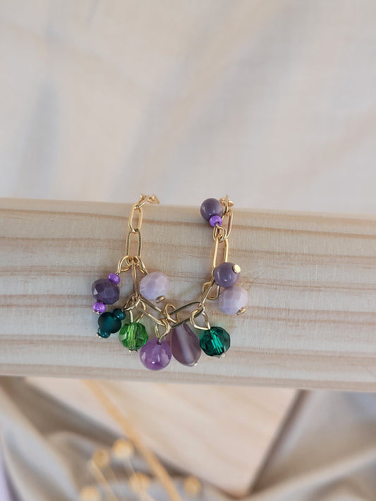 Bracelet en perles de verre Amethyste Indore