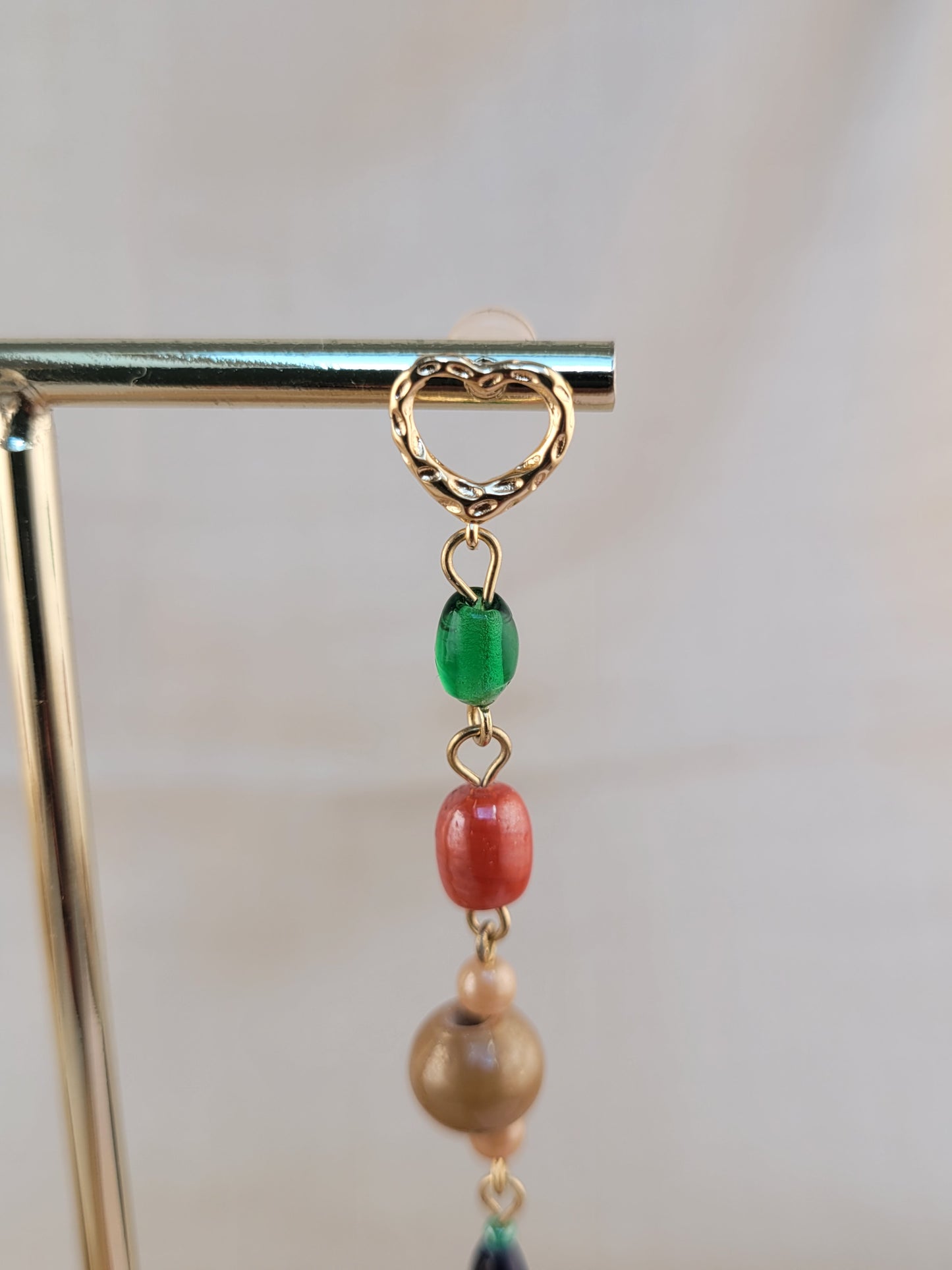 Boucles d'oreilles pendantes Verre et perles de coquillages Mombasa