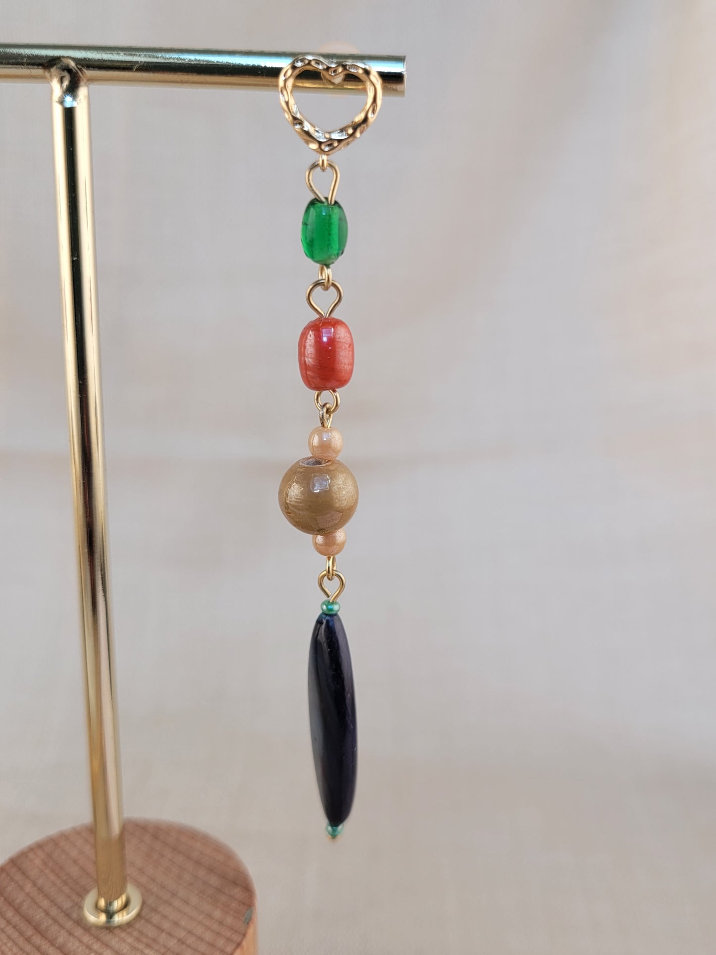 Boucles d'oreilles pendantes Verre et perles de coquillages Mombasa