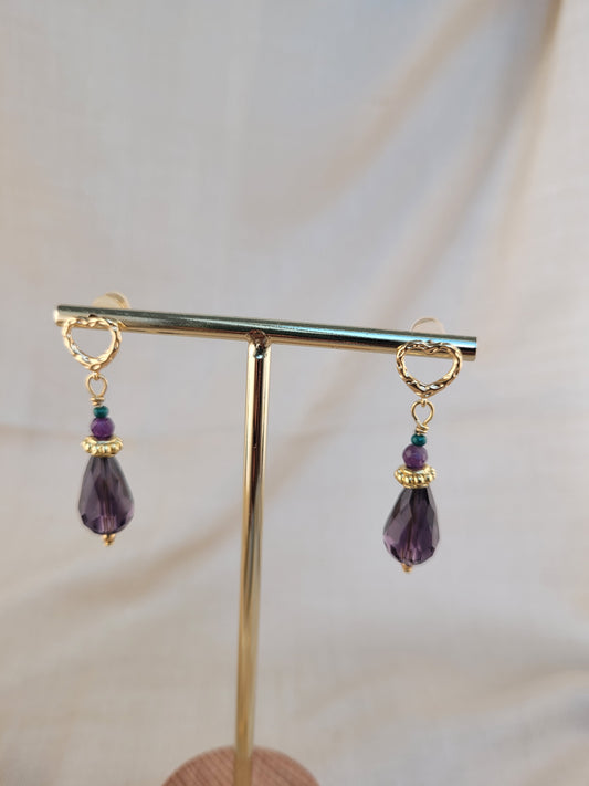 Boucles d'oreilles pendantes Amethyste Sao Polo