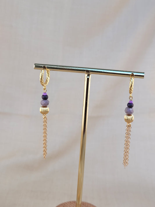 Boucles d'oreilles pendantes en perles Bahia