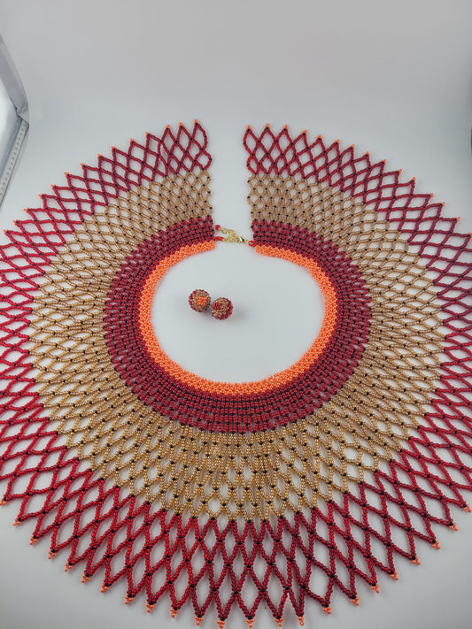 Ensemble collier massaï et boucles d'oreilles assorties